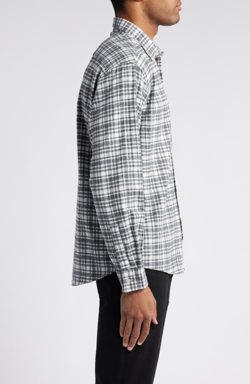 Nn07 Deon 5465 Organic Cotton Button-up Shirt In Grey Check
