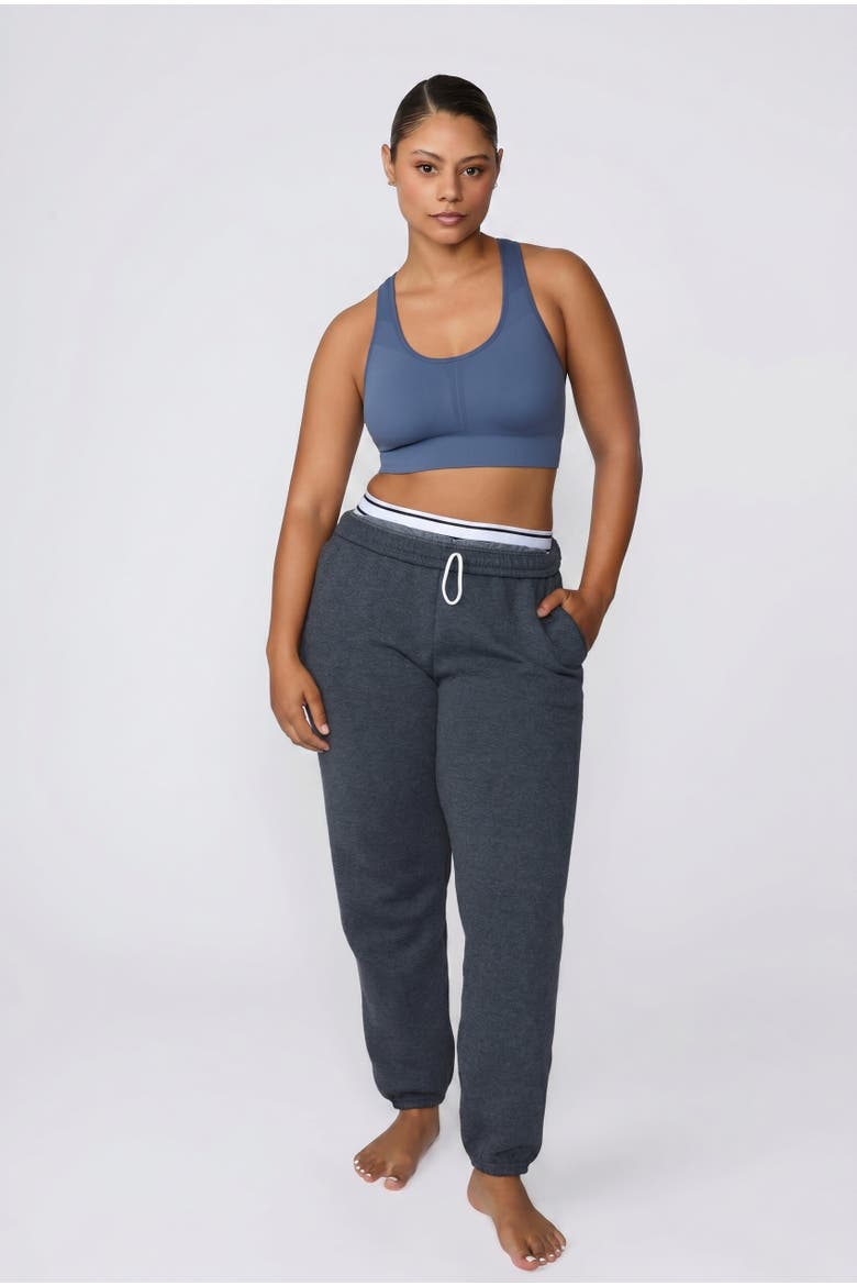 Seamless Racerback Sports Bra, Alternate, color, Evernight