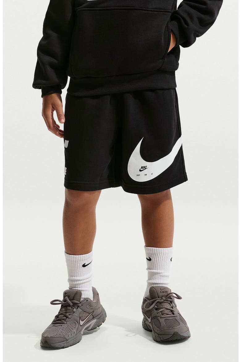 Kids' Logo Detail French Terry Shorts, Main, color, 010 BLACK/WHITE