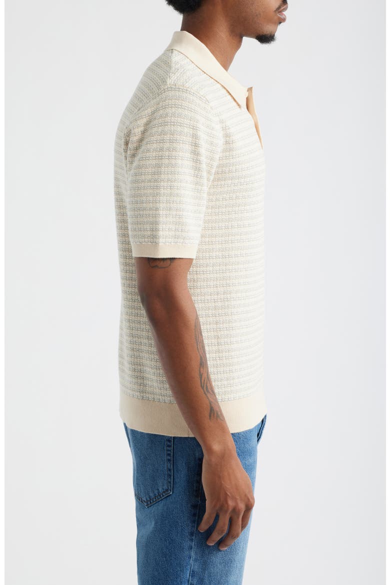 Naple Mini Geo Polo Sweater, Alternate, color, NATURAL