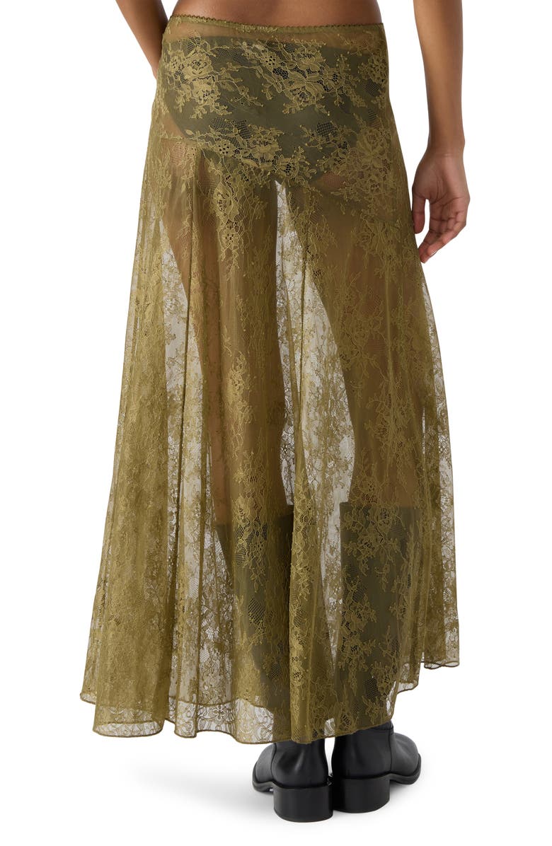 Steve Madden Veera Lace Maxi Skirt, Alternate, color, Deep Olive