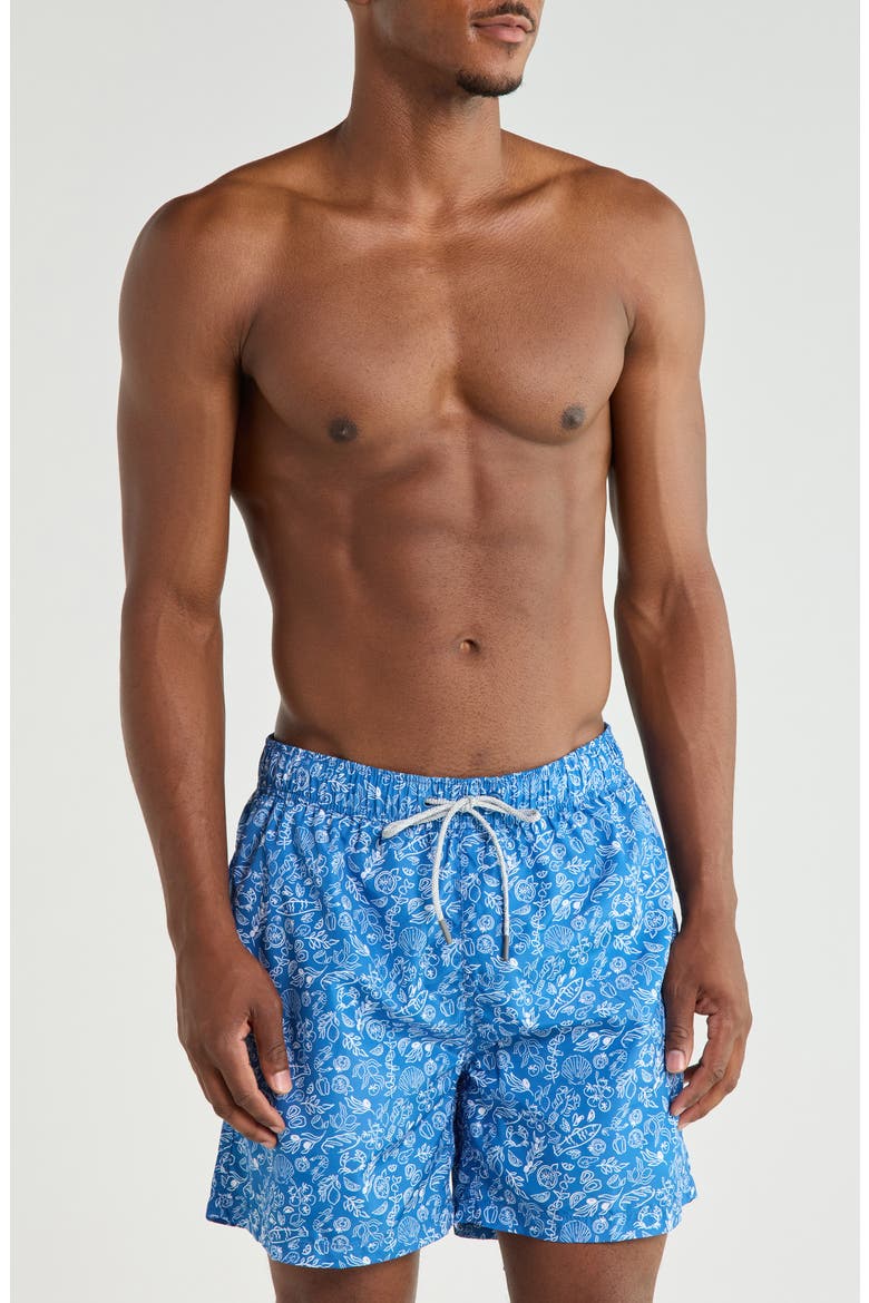 Ditzy Crabs Swim Trunks, Main, color, BLUE