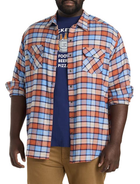 Big & Tall Medium Plaid Flannel Sport Shirt