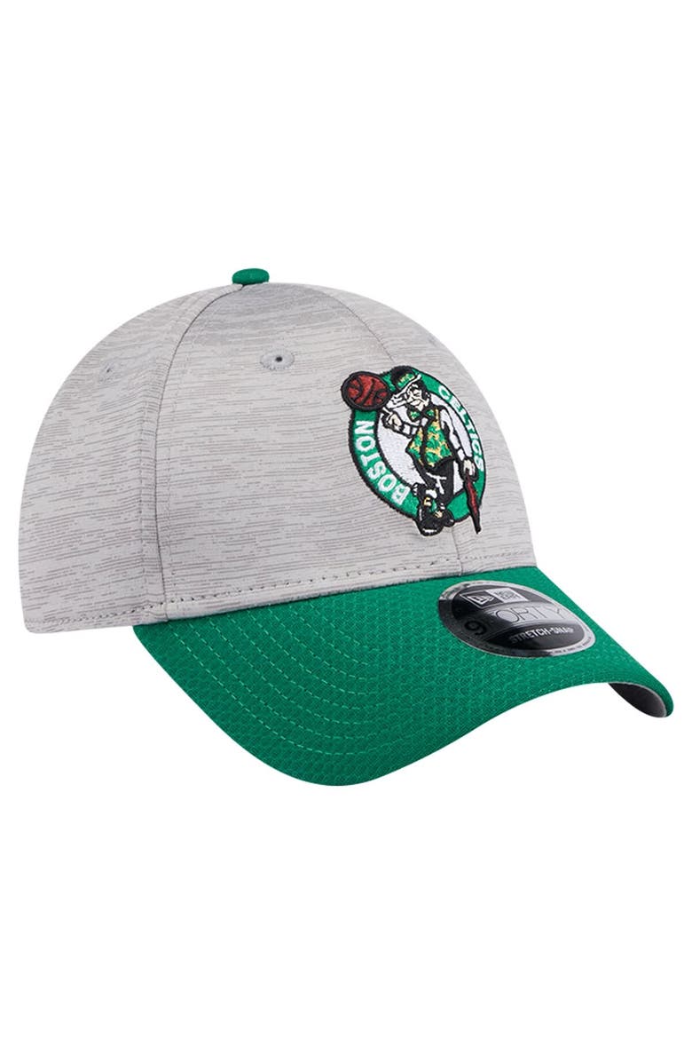 New Era Men's New Era Heather Gray/Kelly Green Boston Celtics Active Digi-Tech Two-Tone 9FORTY Adjustable Hat, Alternate, color,