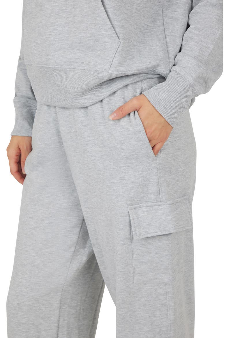 Brushed Terry Time Off Perfect Hoodie, Alternate, color, HEATHER LIGHT GREY