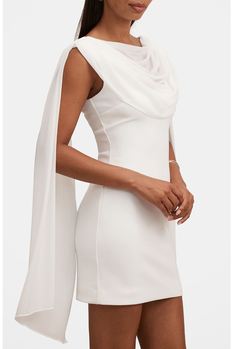 Bowie Drape Detail Minidress, Alternate, color, PORCELAIN
