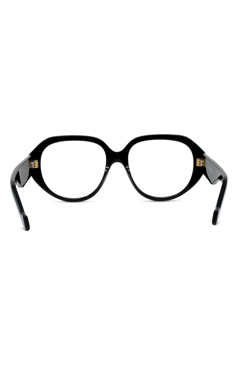 Loewe Anagram 54mm Geometric Optical Glasses, Alternate, color, Shiny Black