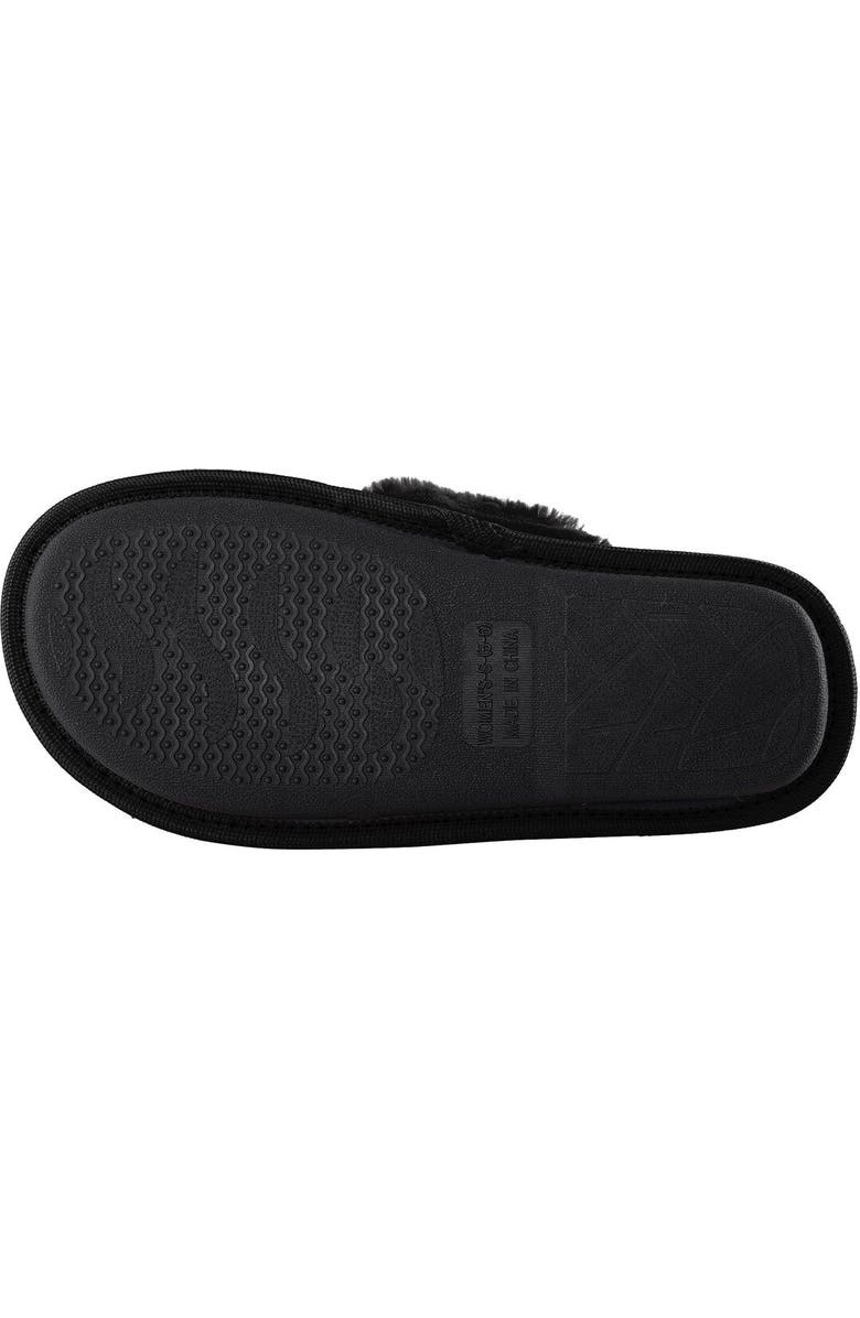 FOCO Women's FOCO Black Las Vegas Raiders Two-Tone Crossover Faux Fur Slide Slippers, Alternate, color,