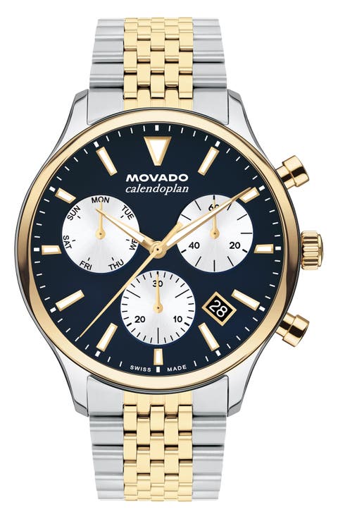 Calendoplan Bracelet Chronograph Watch, 43mm