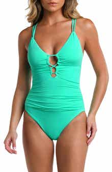 La Blanca Lace-Up Underwire One-Piece Swimsuit