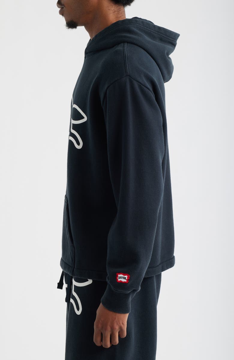 ICECREAM Run Logo Cotton French Terry Hoodie, Alternate, color, Black