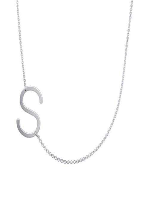 Sideways Initial Necklace in Sterling Silver