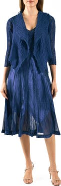 Komarov Charmeuse & Chiffon Cocktail Dress with Bolero Jacket