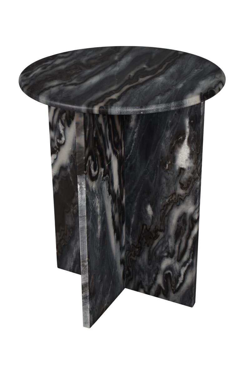 JONATHAN Y Javier 17.75" Contemporary Natural Marble Handmade X-Shaped End Table, Main, color, Black/Gray