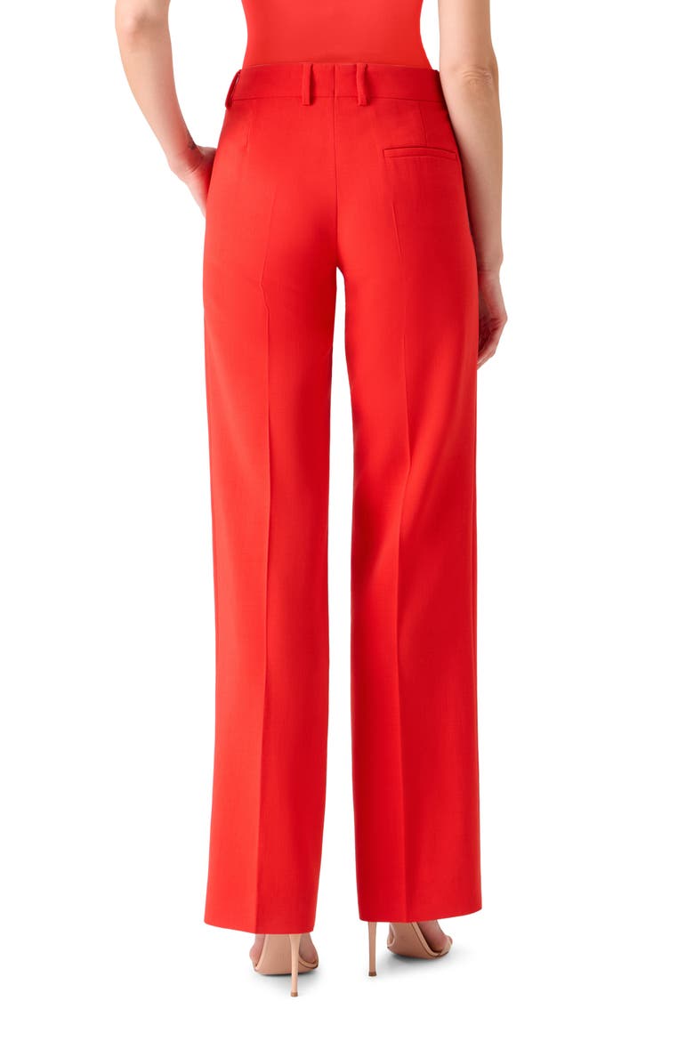 Fabri Pleated Wool Pants, Alternate, color, VERMILLION