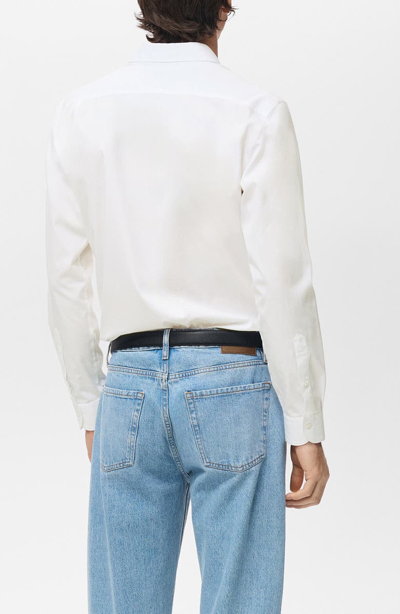MANGO Regular Fit Cotton Oxford Cloth Button-Up Shirt, Alternate, color, White