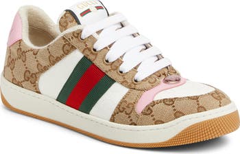 【関税＆送料込み】Gucci Screener Sneakers With Web Motif Gucci Leather Web Screener Sneakers - Size 8 / 38 | Gucci