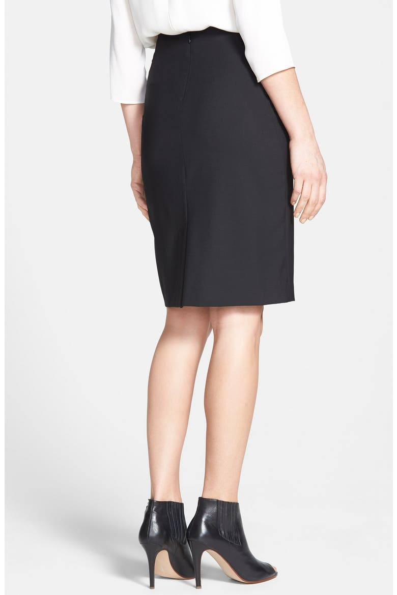'Joanie' Stretch Wool Pencil Skirt, Alternate, color, BLACK