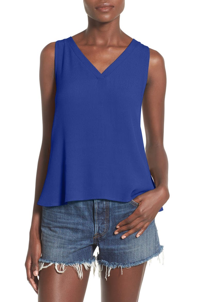 Strappy Back Woven Tank, Main, color, ROYAL