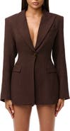 Naked Wardrobe Fitted Power Shoulder Blazer