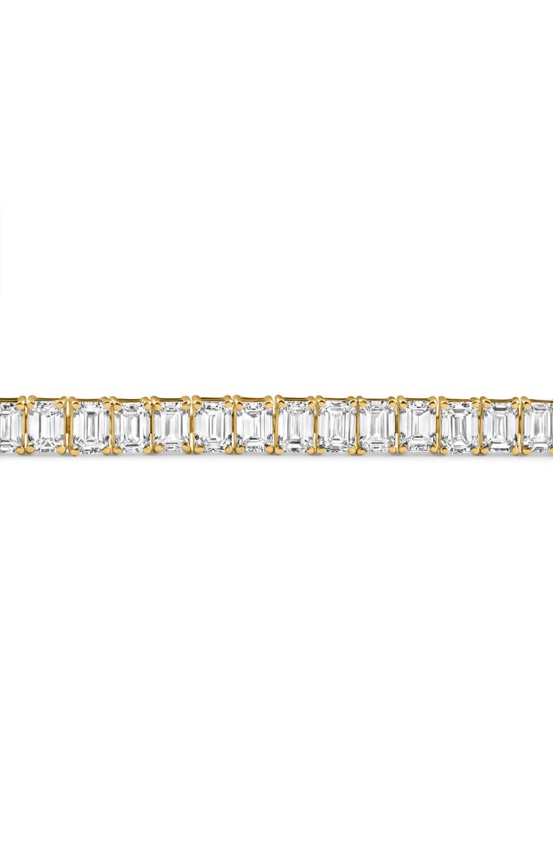 Bliss Diamond 15Ct Emerald Cut Diamond Tennis Bracelet 7" 14k Gold Lab Grown, Alternate, color, 14K Yellow Gold
