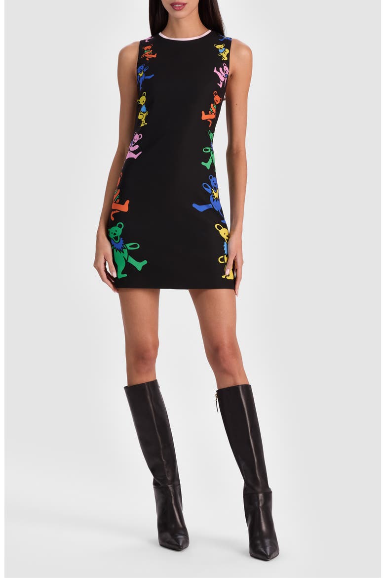 x Grateful Dead Clyde Fitted Sheath Minidress, Alternate, color, GRATEFUL BEARS BLACK