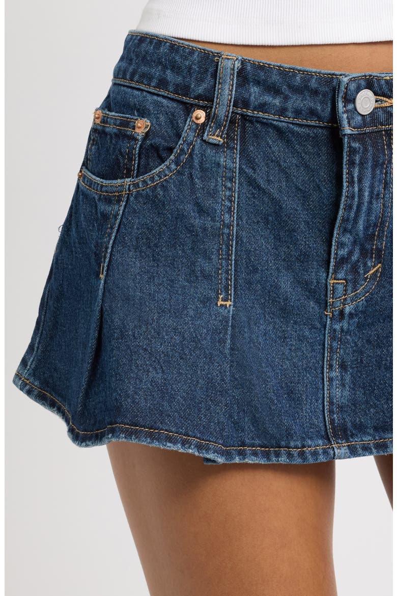 Piper Denim Micro Miniskirt, Alternate, color, MEDIUM INDIGO