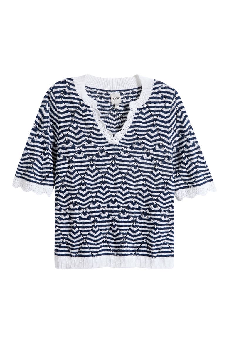 Coastline Open Stitch Sweater, Alternate, color, INDIGO MULTI