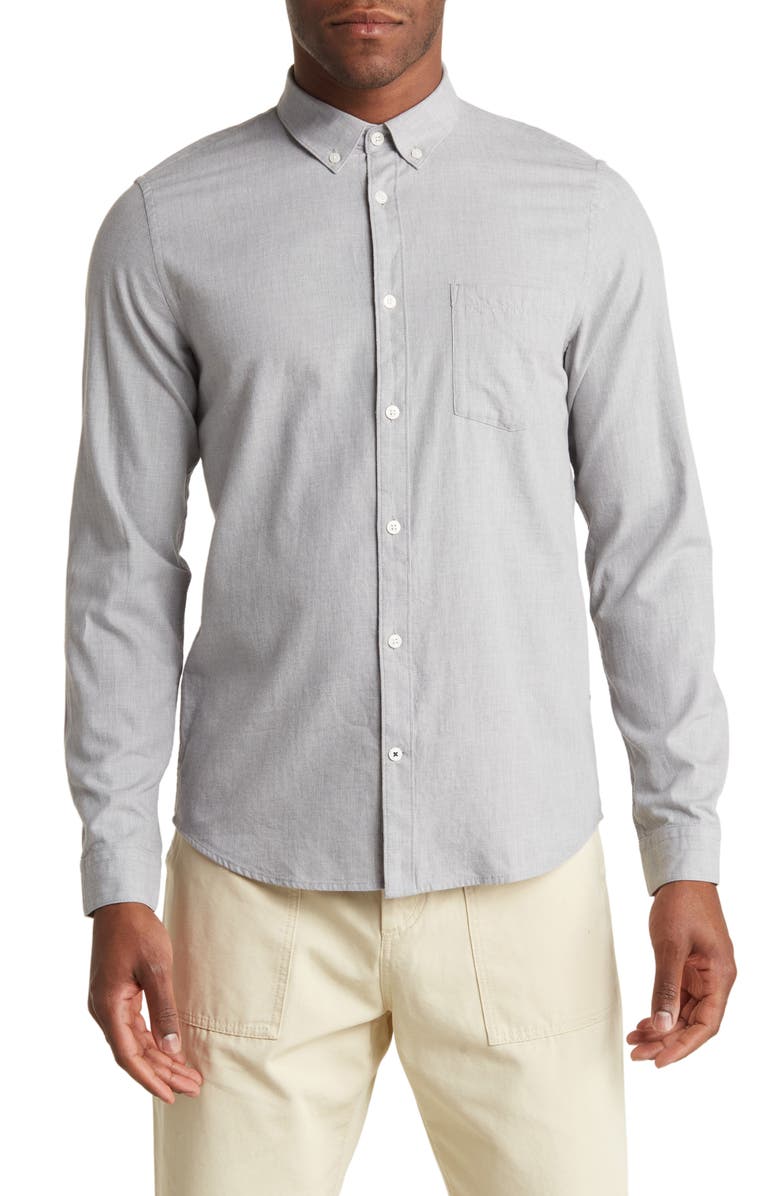 NN07 Sixten Solid Sport Shirt, Main, color, Medium Grey