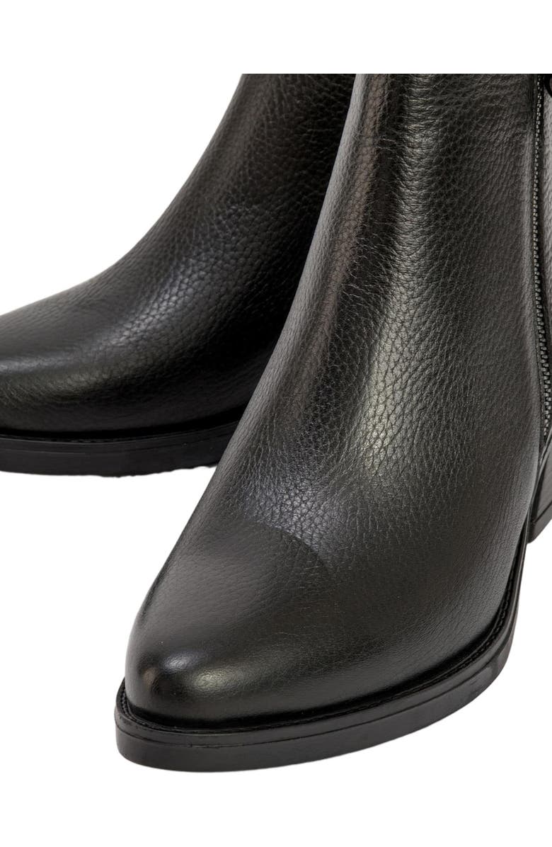 Forever & Always Shoes Jayer Leather Double-Zip Block Heel Boot, Alternate, color, Black Leather
