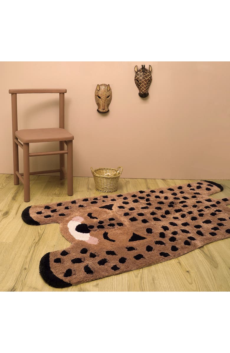 Nattiot Little Cheetah Rug, Alternate, color, Brown