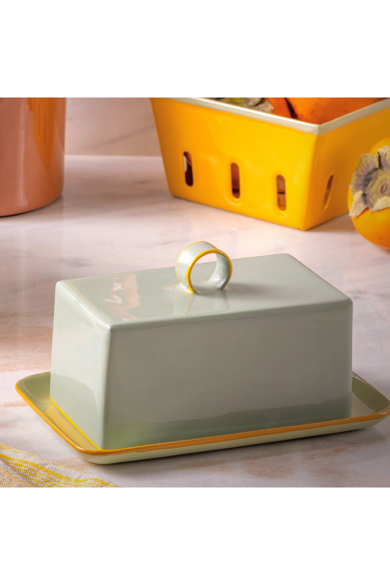 Harlow Bright Butter Dish, Alternate, color, White