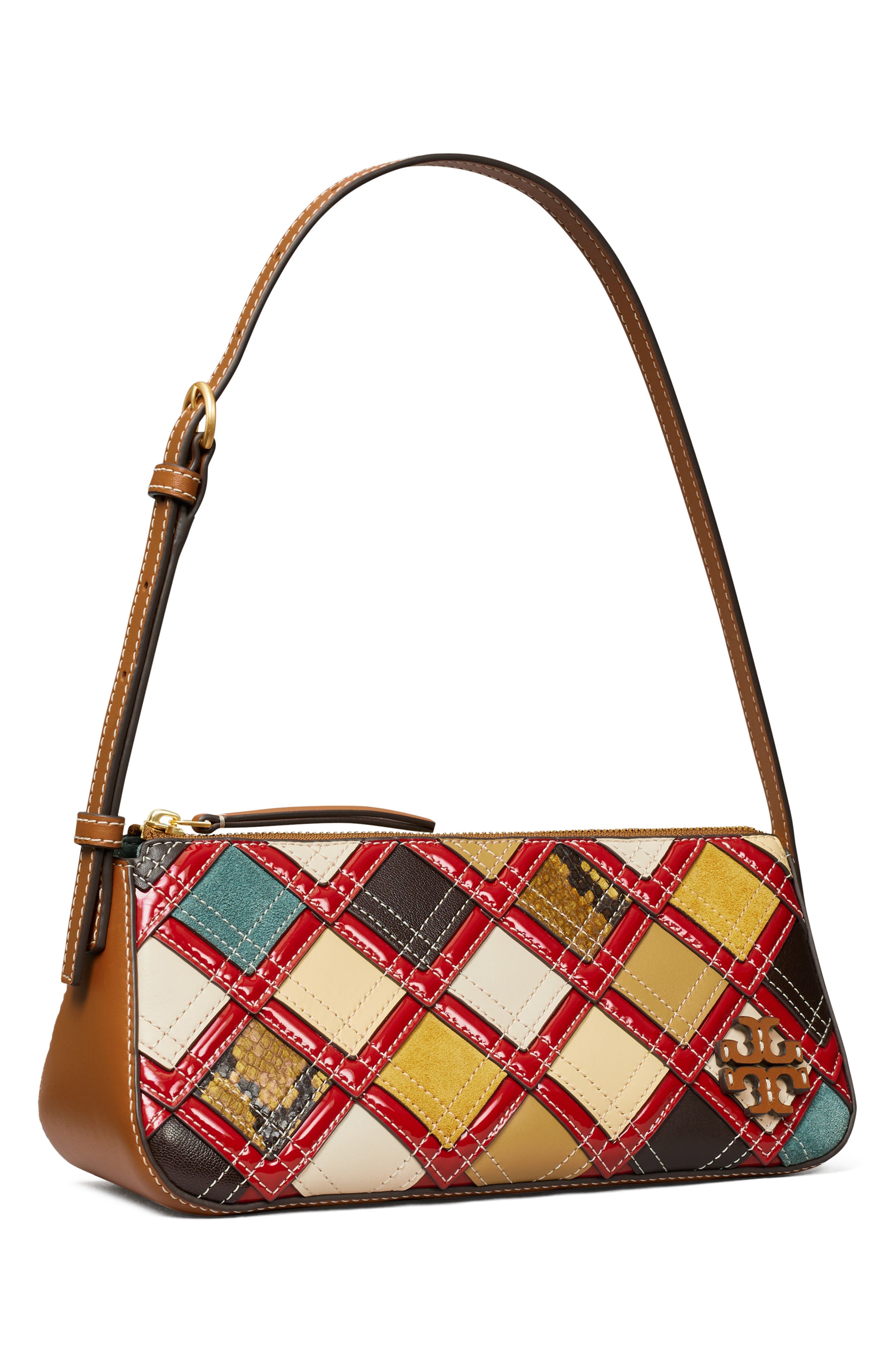 Tory Burch McGraw Patchwork Wedge Shoulder Bag, Alternate, color, 