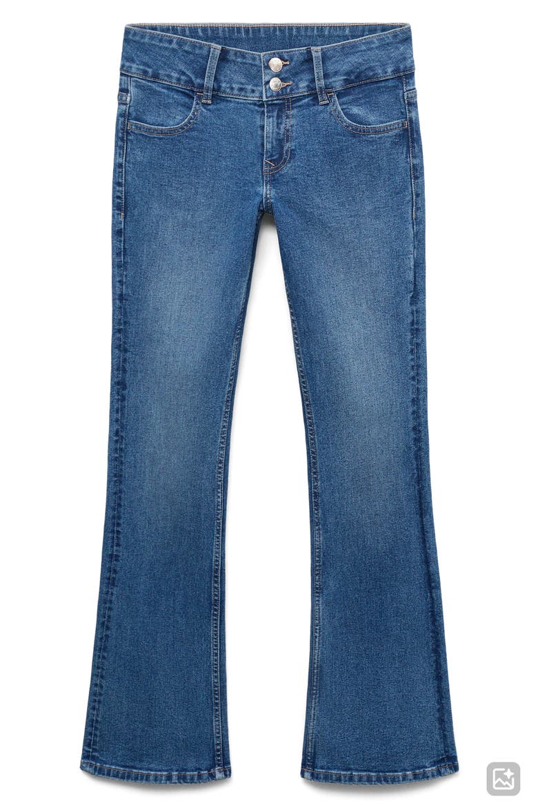 Low Rise Flare Jeans, Alternate, color, MEDIUM BLUE