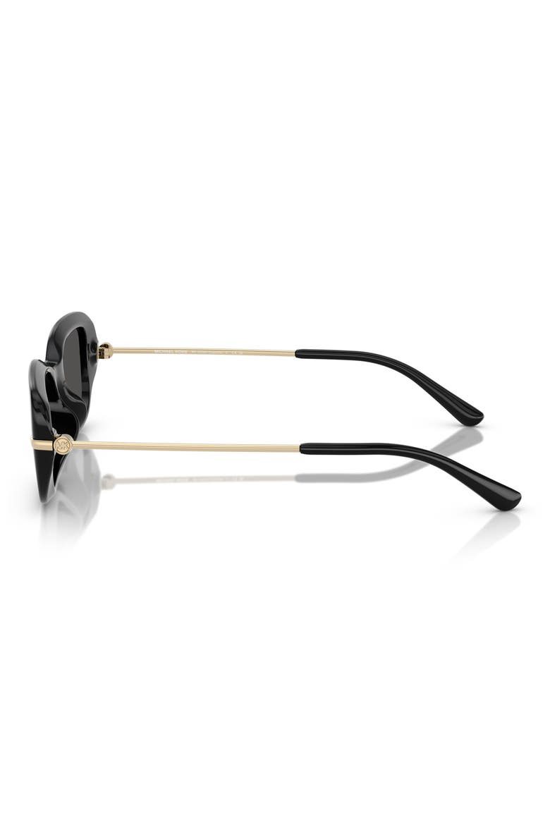 57mm Rectangular Sunglasses, Alternate, color, BLACK