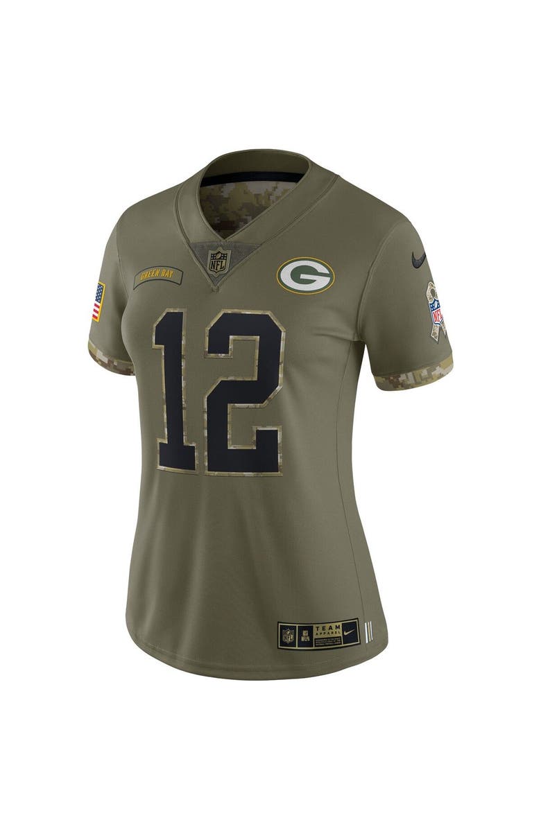 Nike Women's Nike Aaron Rodgers Olive Aaron Rodgers 2022 Salute To Service Limited Jersey, Alternate, color, 