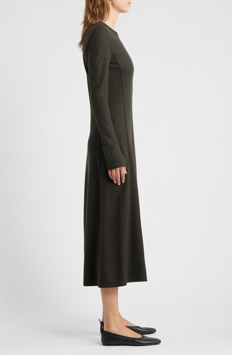 rag & bone Yan Long Sleeve Wool Sweater Dress, Alternate, color, Army
