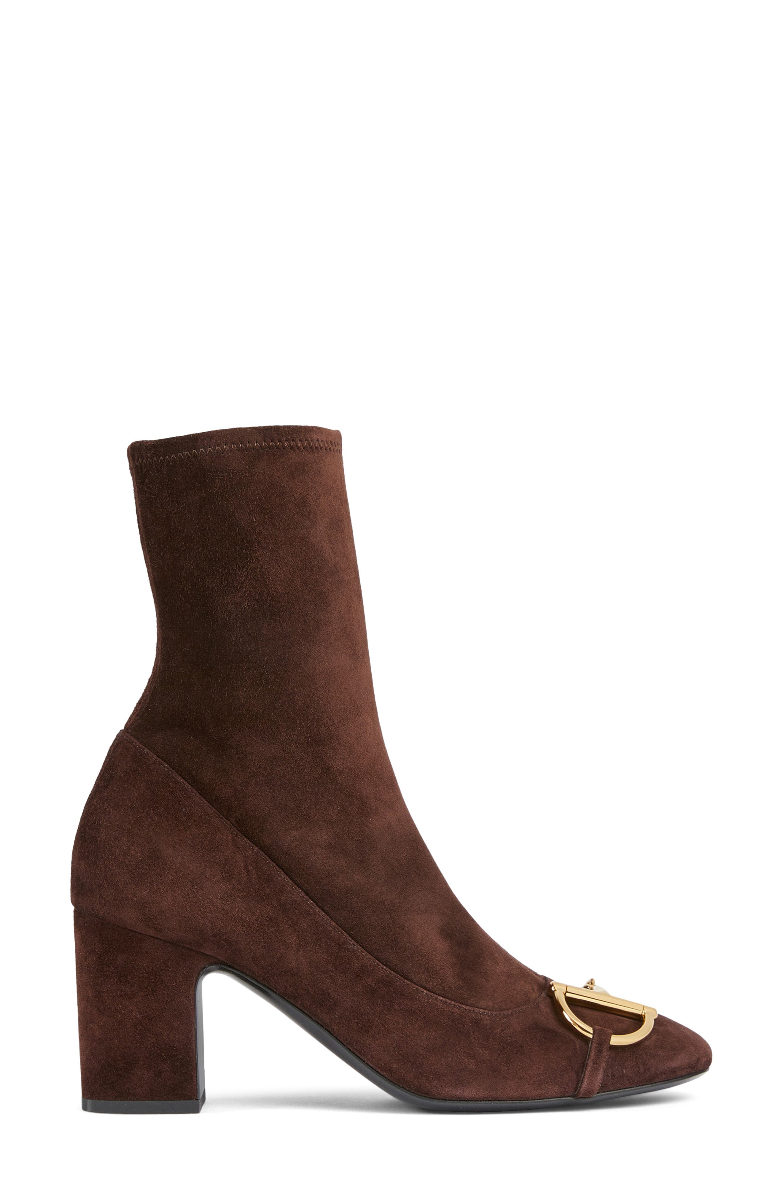 Gucci Alfa Horsebit Bootie, Alternate, color, Brown Chocolate