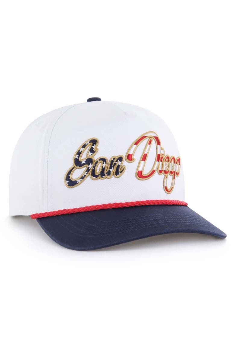 Men's '47 White San Diego Padres Patriotic Overhand Hitch Adjustable Hat, Alternate, color, White