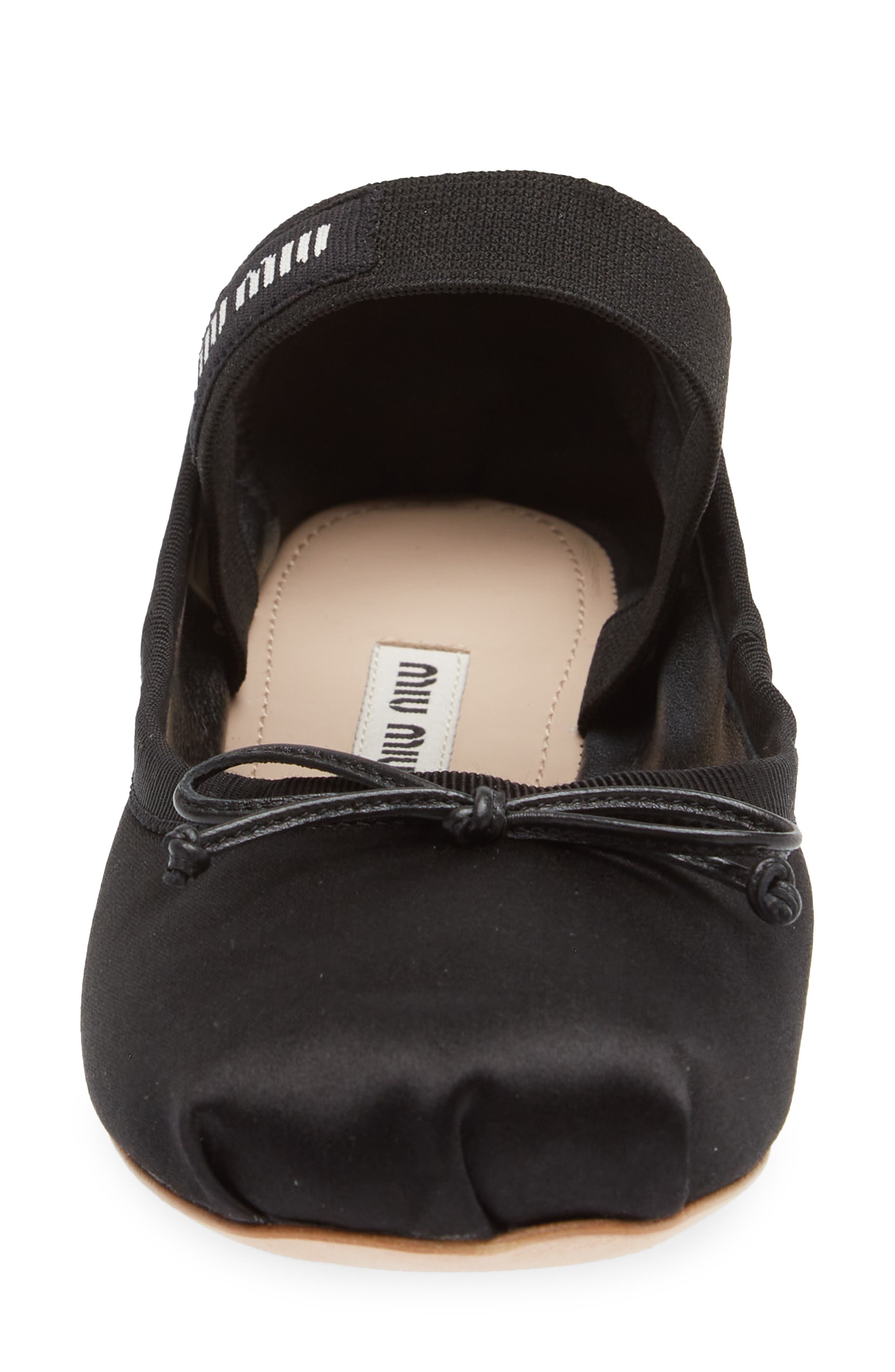 Miu Miu Logo Band Ballet Flat, Alternate, color, 
