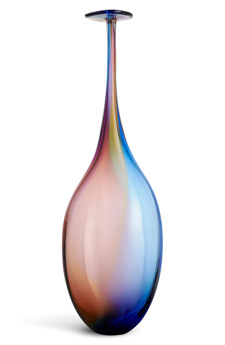 Kosta Boda Fidji Extralarge Vase, Main, color, Blue/ Red Multi