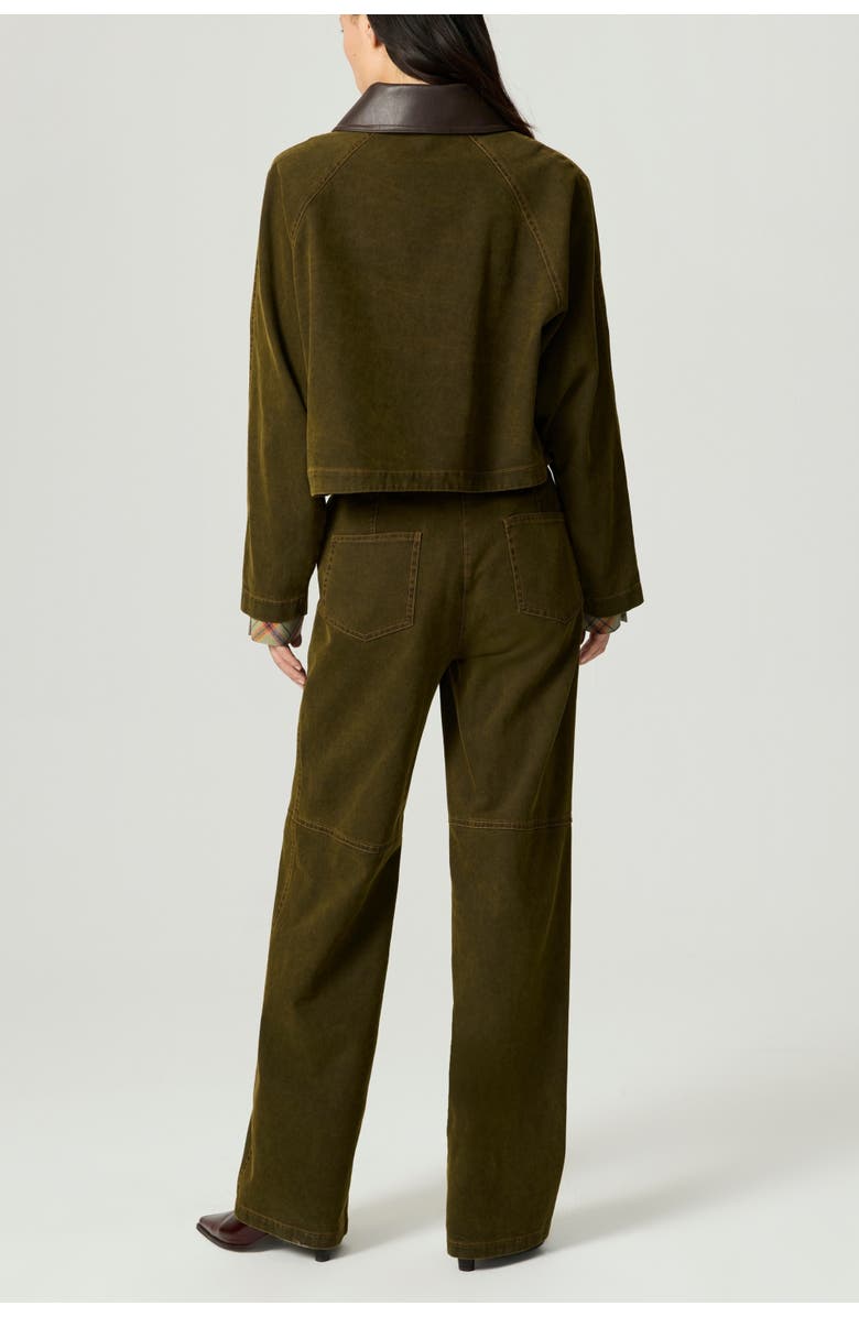 Nocturne Contrast Collar Utility Cropped Jacket, Alternate, color, Khaki