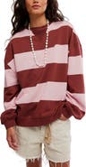 Free People Oversize Stripe Sweatshirt
