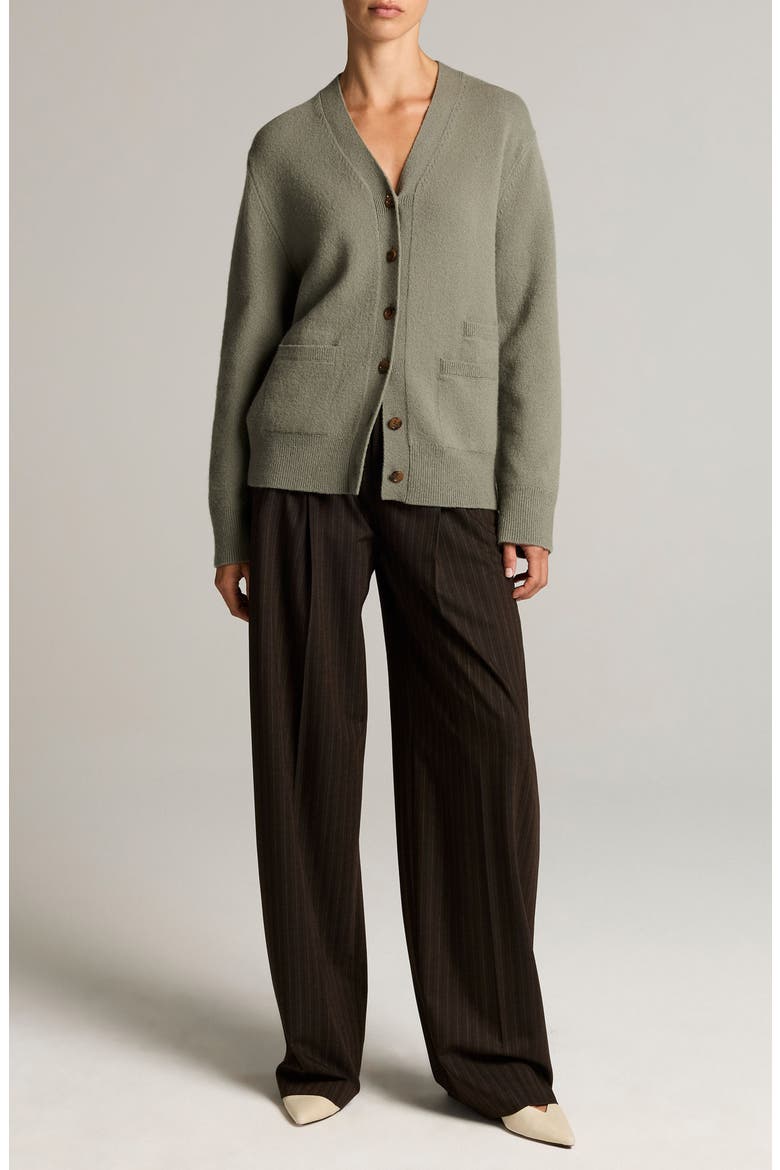 Relaxed V-Neck Cardigan, Alternate, color, SAGEWOOD