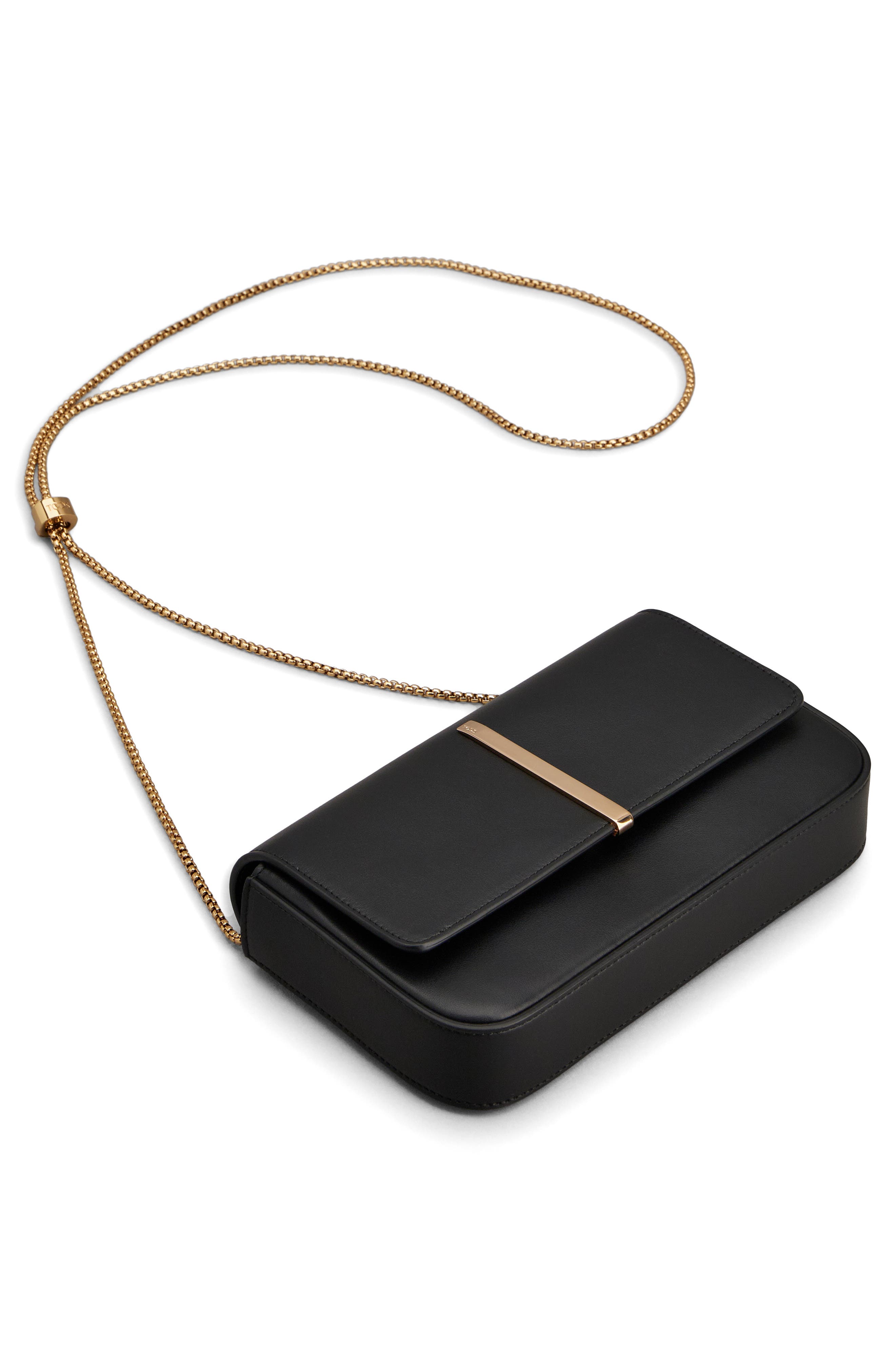 Tod's Mini Leather Flap Bag, Alternate, color, Nero