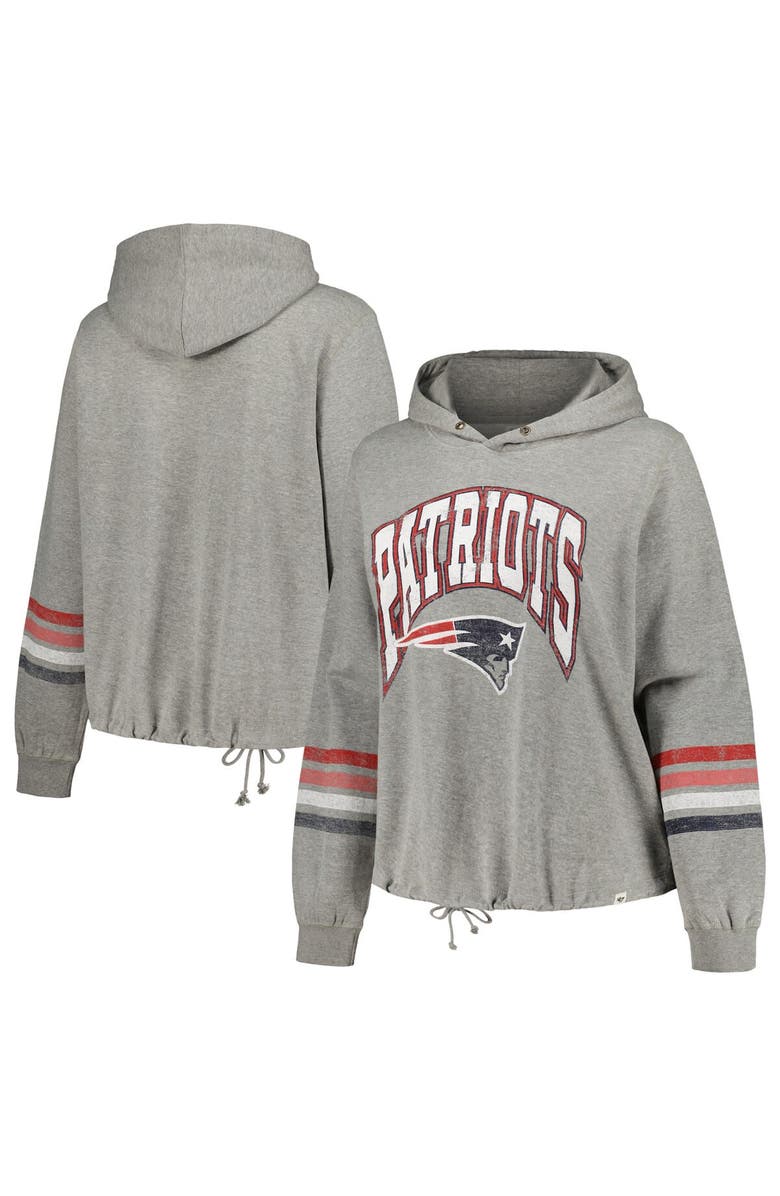 '47 Women's '47 Heather Gray New England Patriots Plus Size Upland Bennett Pullover Hoodie, Main, color, 