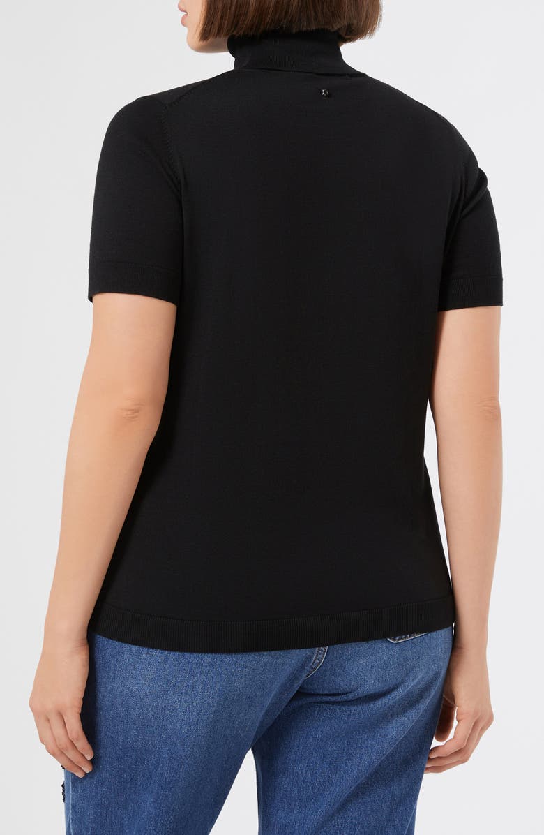 Marina Rinaldi Abile Short Sleeve Cotton & Modal Sweater, Alternate, color, Black