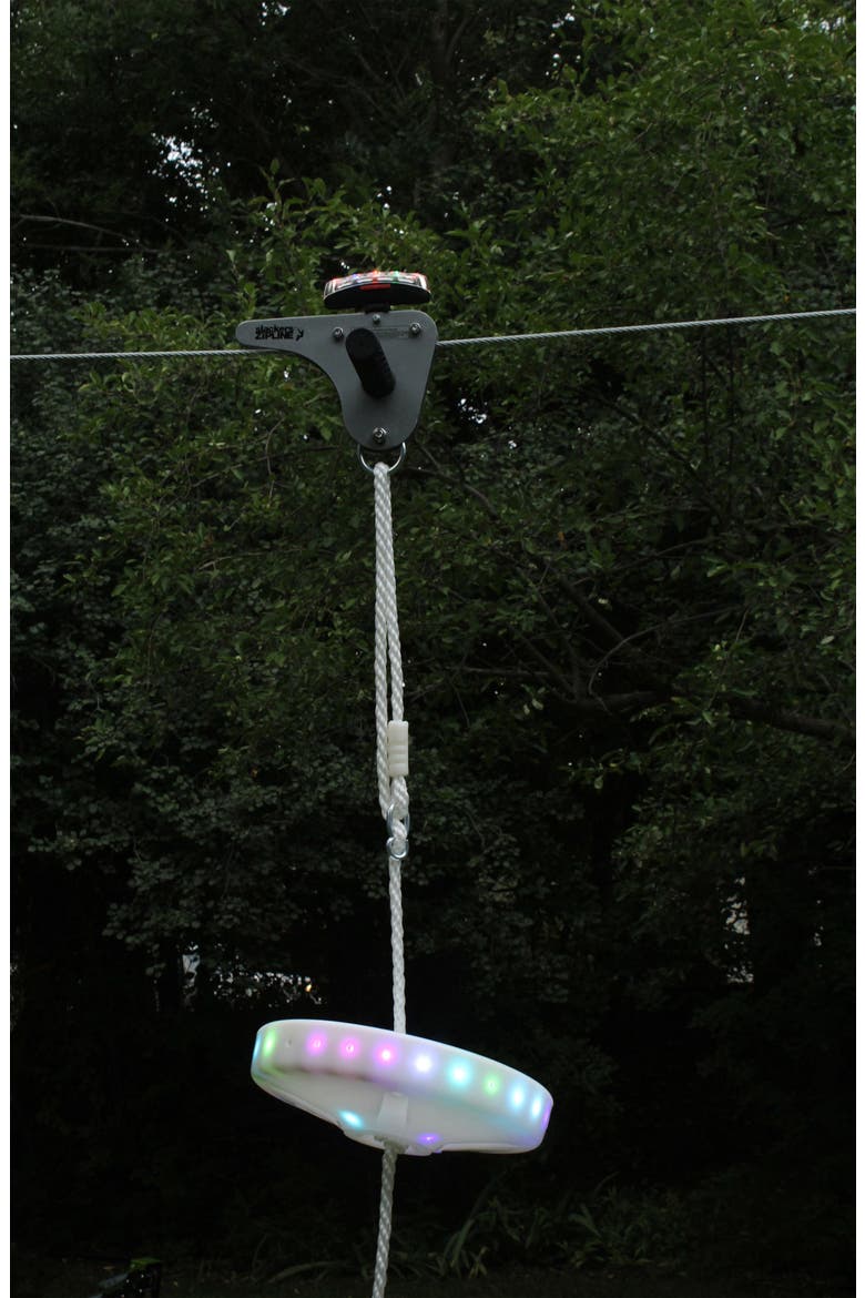 Slackers Night Riderz 100-Foot Zipline Kit with Seat, Alternate, color, MULTI