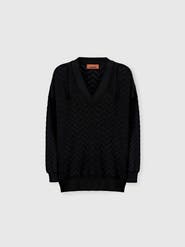 Missoni V-neck Pullover In Cotton And Viscose Chevron
