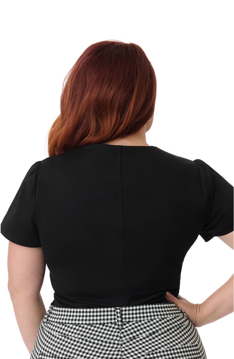 Unique Vintage Plus Size Pentagon Collar Knit Top, Alternate, color,